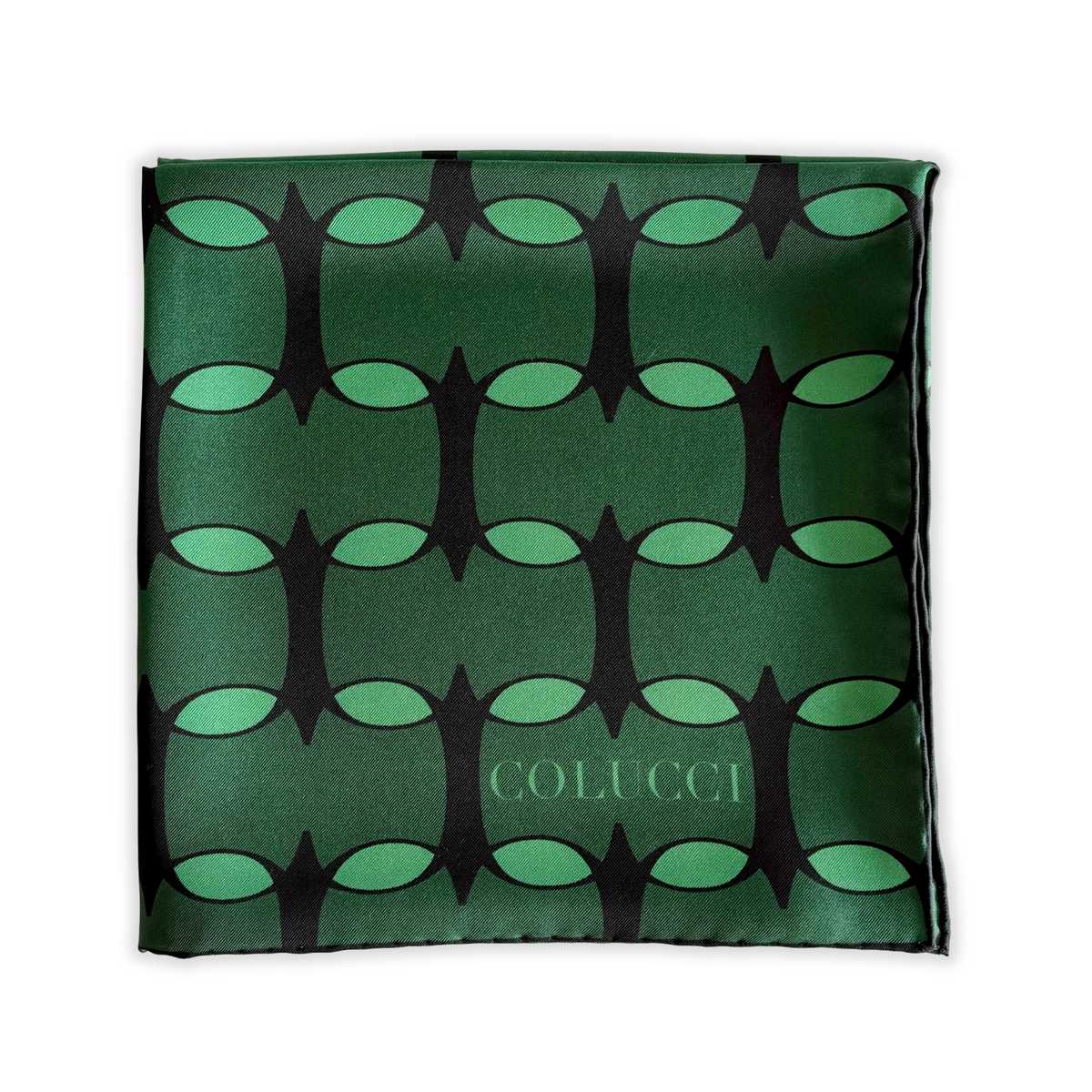 Forest & Sage Green Monogram Silk Scarf