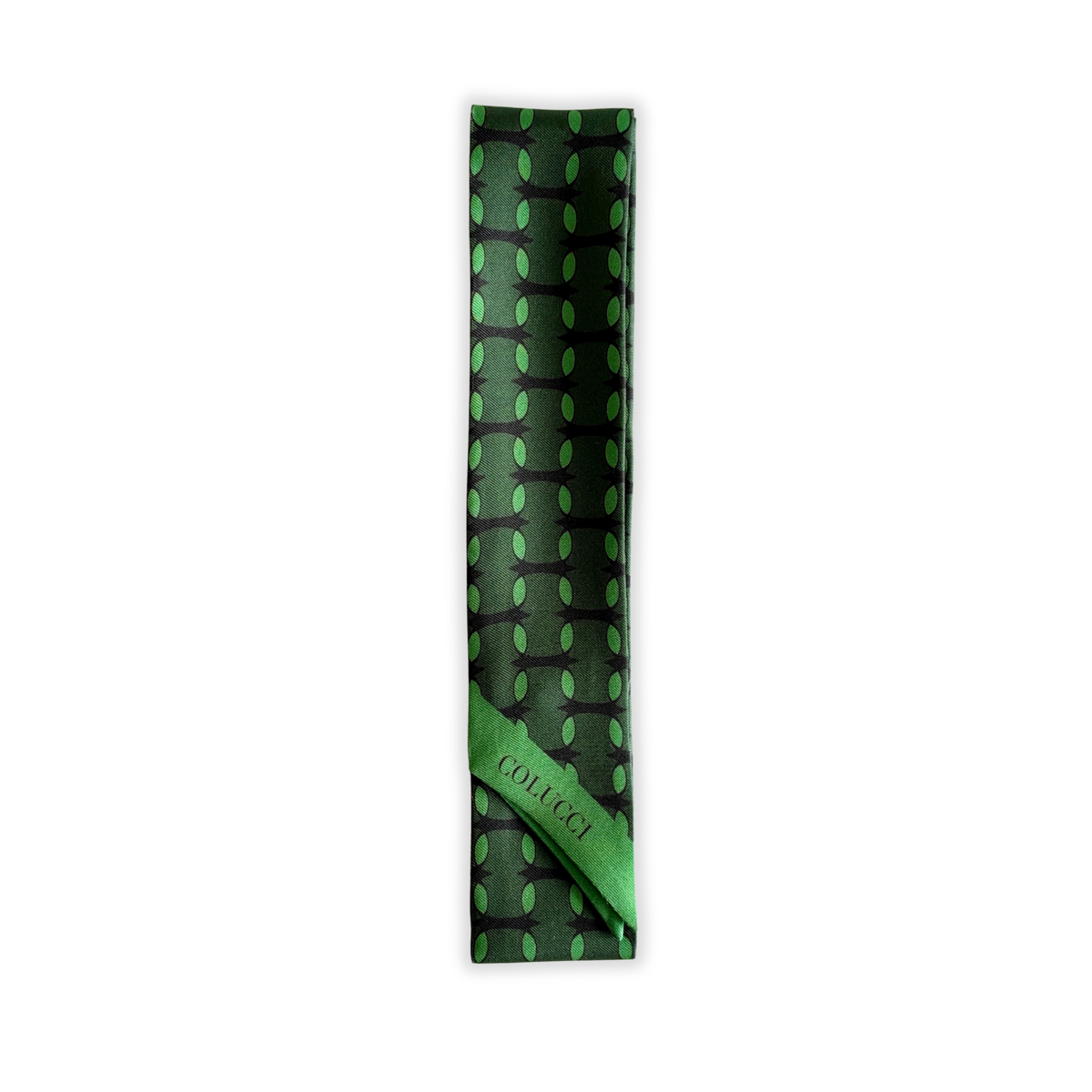 Forest & Sage Green Monogram Silk Twilly
