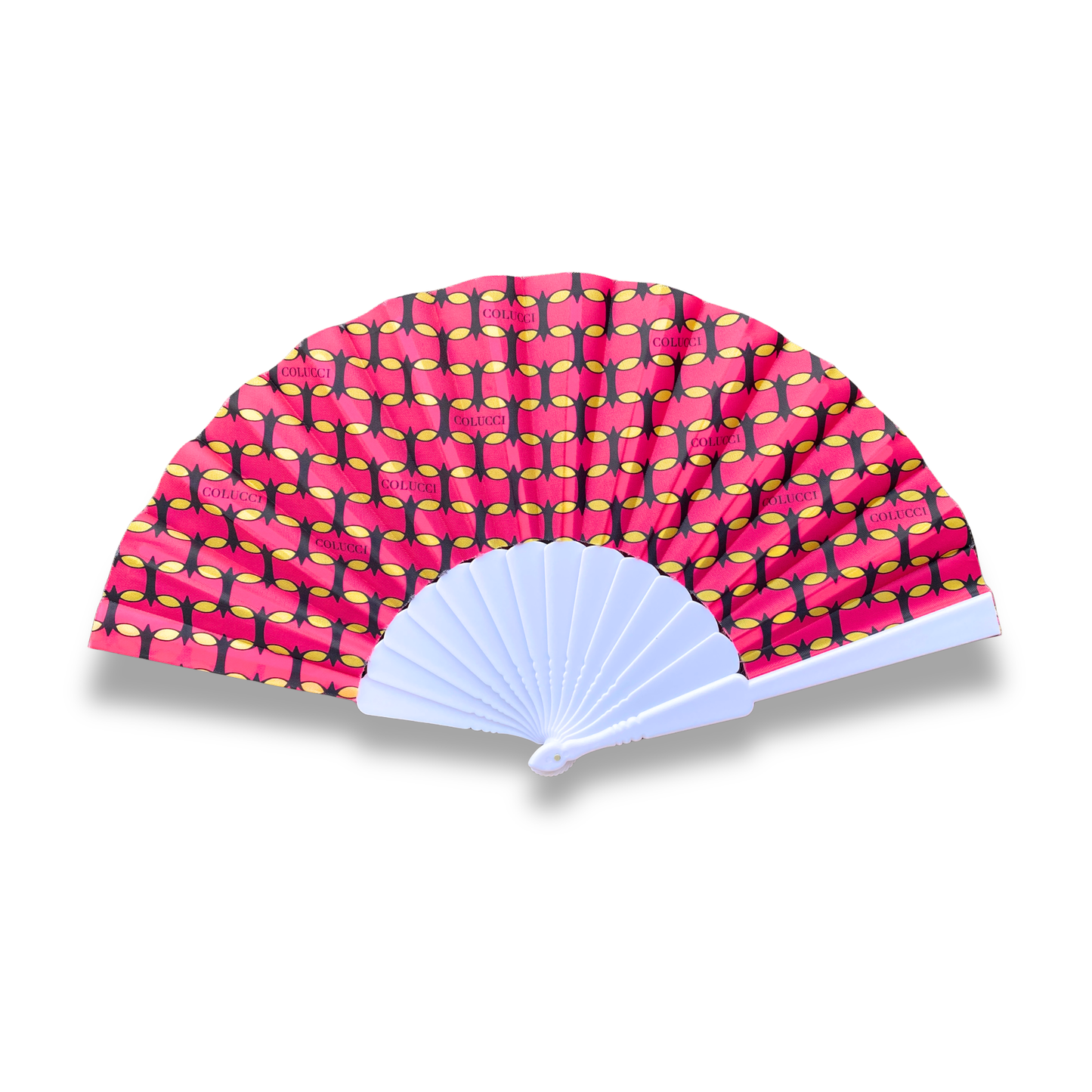 Pink & Yellow Monogram Hand Fan