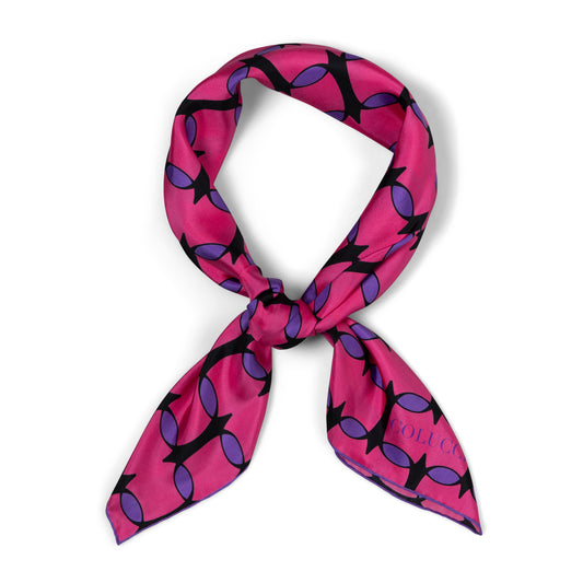 Pink & Purple Monogram Silk Scarf