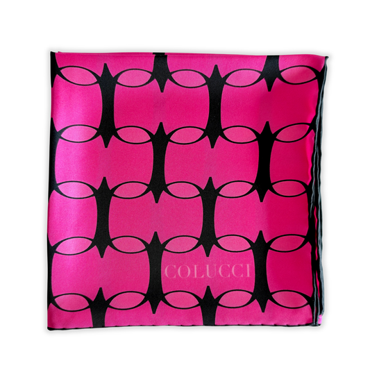 Fuchsia & Pink Monogram Silk Scarf