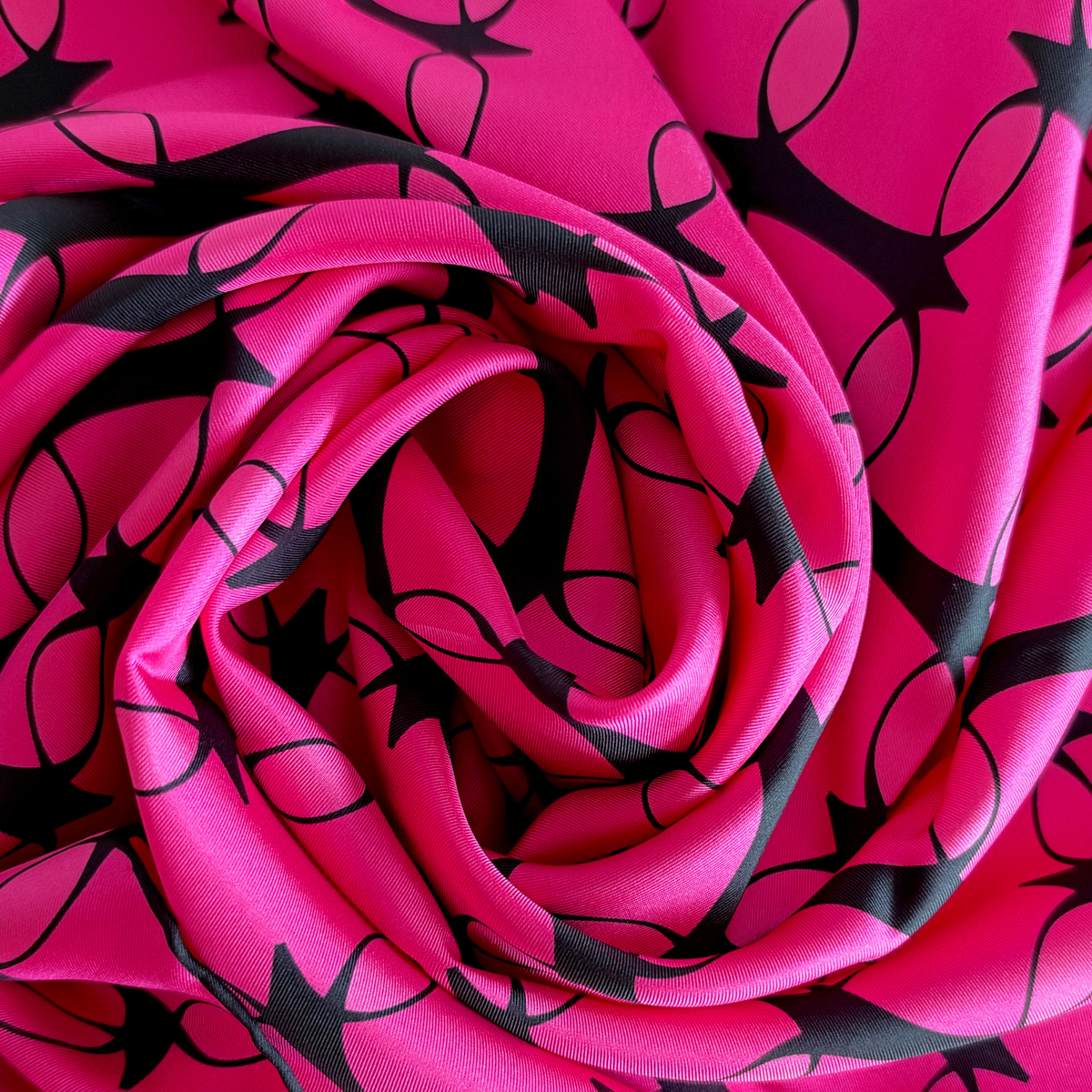 Fuchsia & Pink Monogram Silk Scarf