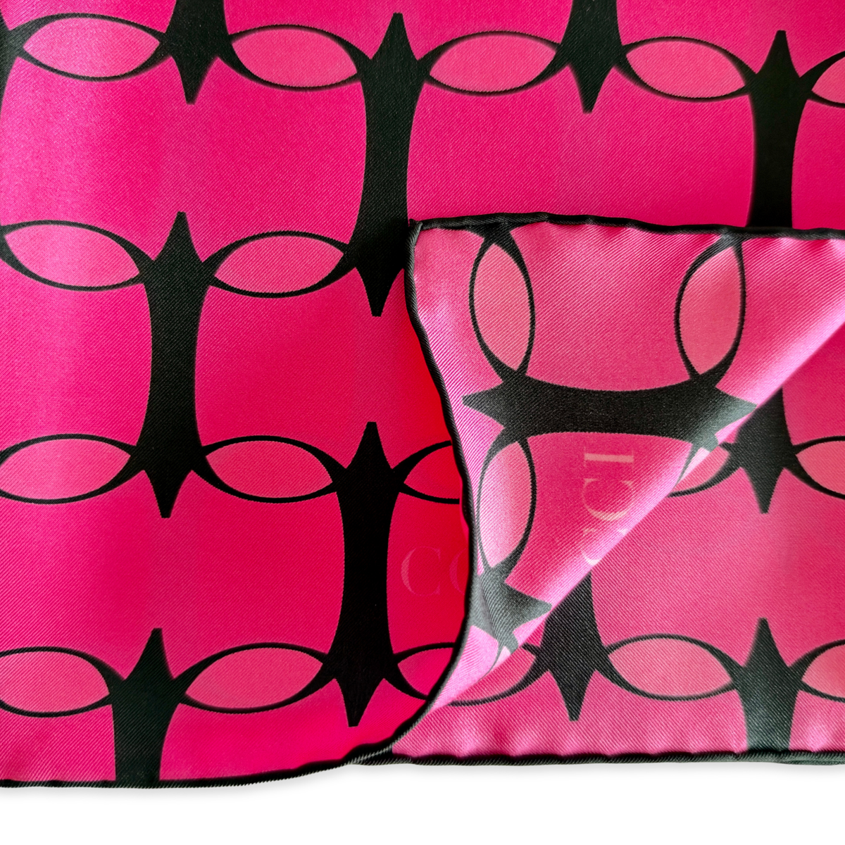Fuchsia & Pink Monogram Silk Scarf