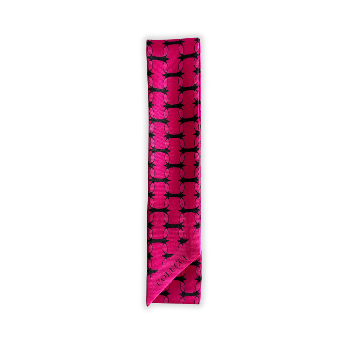 Fuchsia & Pink Monogram Silk Twilly