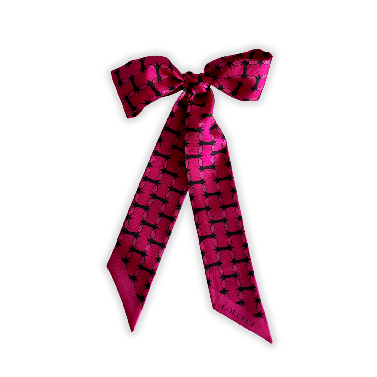 Fuchsia & Pink Monogram Silk Twilly