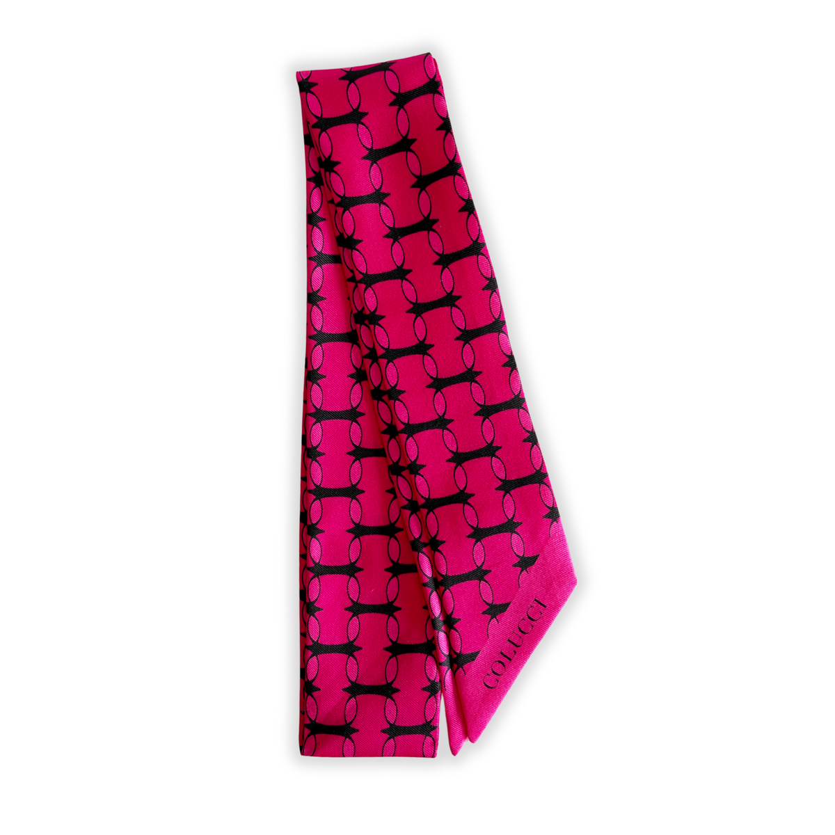 Fuchsia & Pink Monogram Silk Twilly