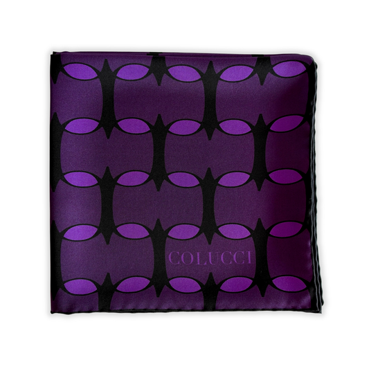 Purple & Lavender Monogram Silk Scarf