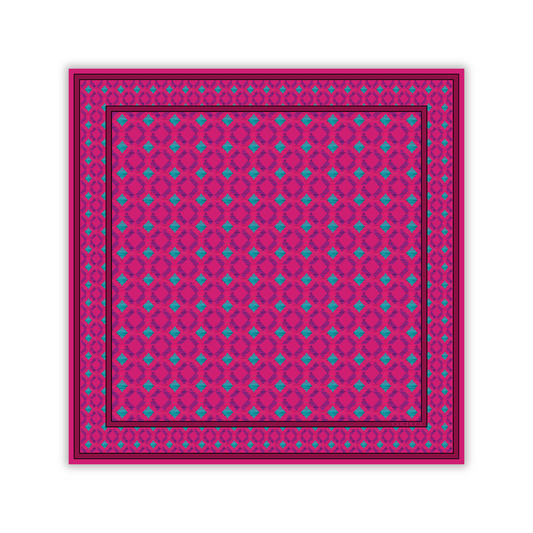 Fuchsia & Teal Sinatra Silk Scarf