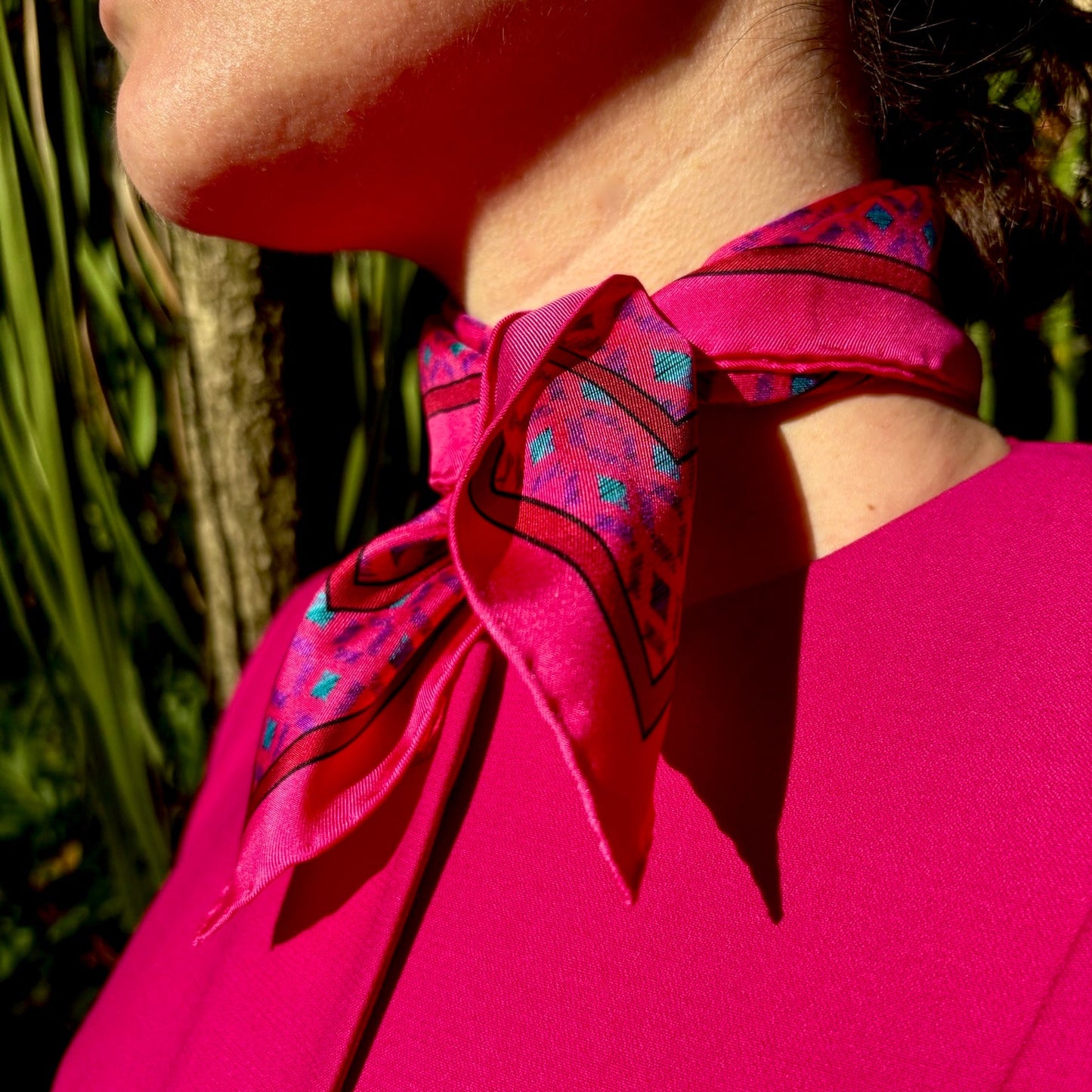 Fuchsia & Teal Sinatra Silk Neckerchief