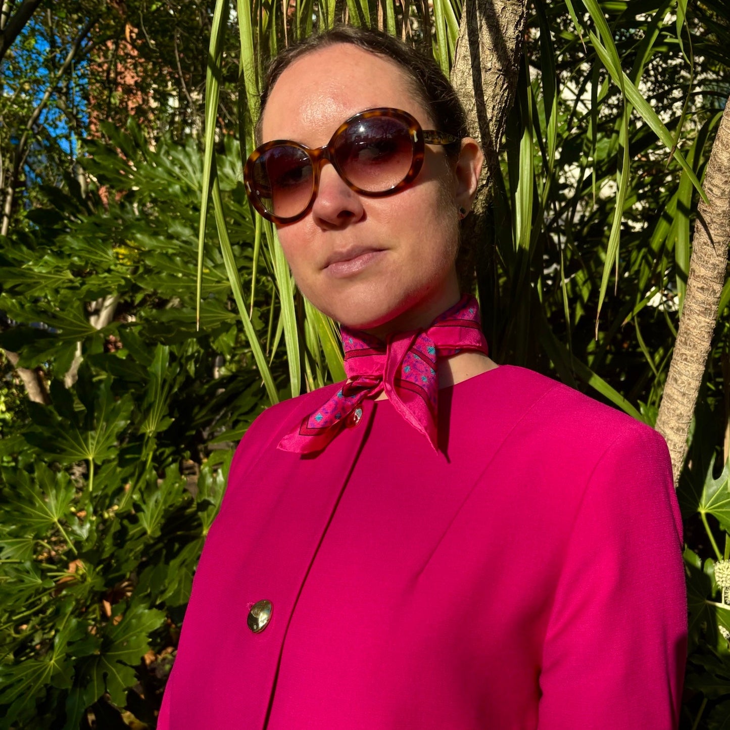 Fuchsia & Teal Sinatra Silk Neckerchief