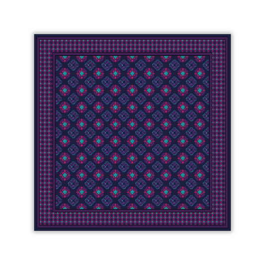 Navy & Teal Duet Wool Scarf