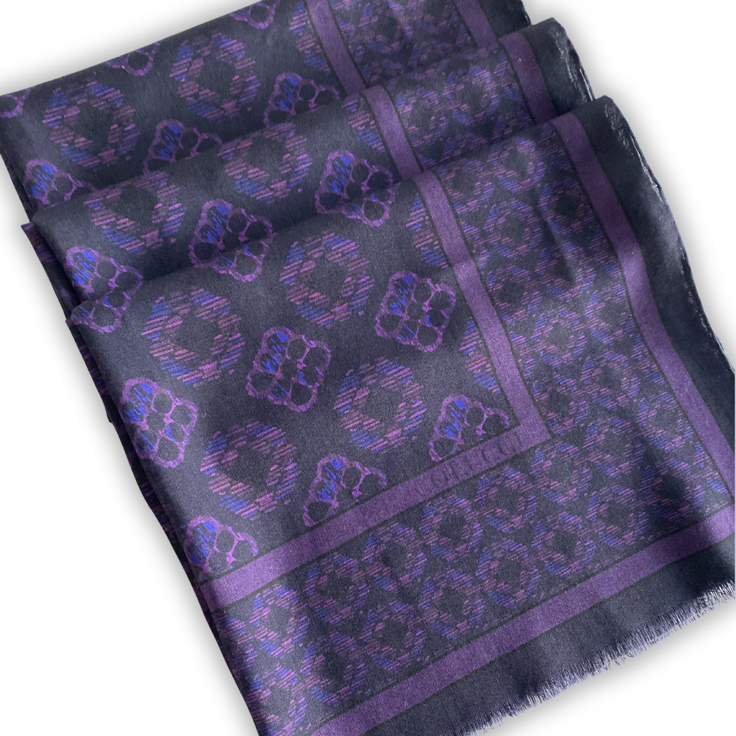 Navy & Purple Duet Wool Shawl