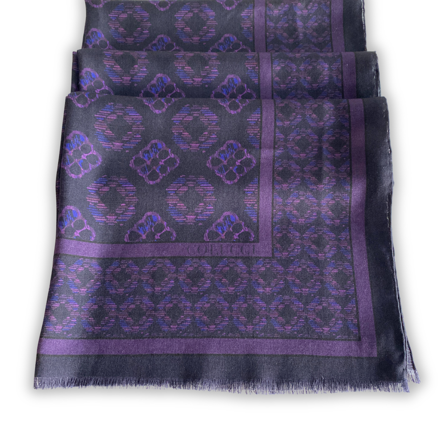 Navy & Purple Duet Wool Shawl