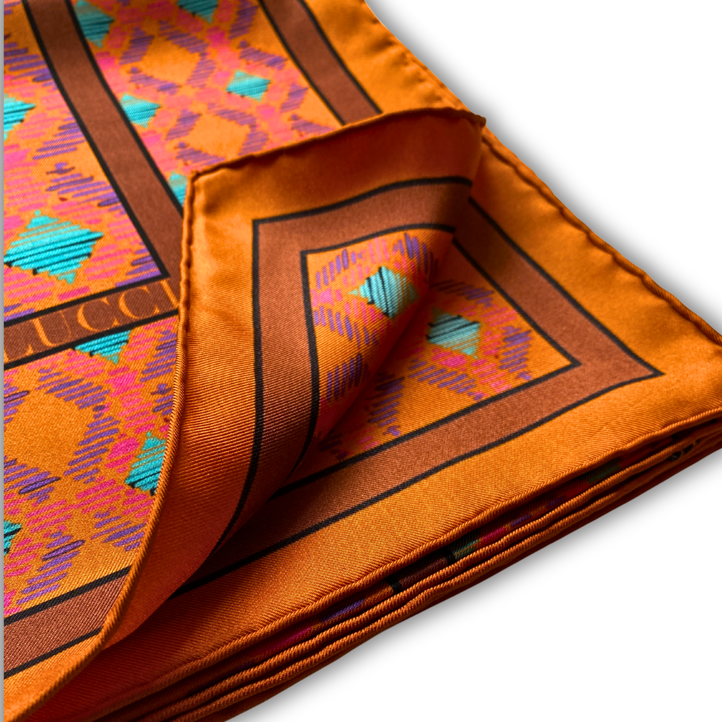 Orange & Brown Sinatra Silk Scarf