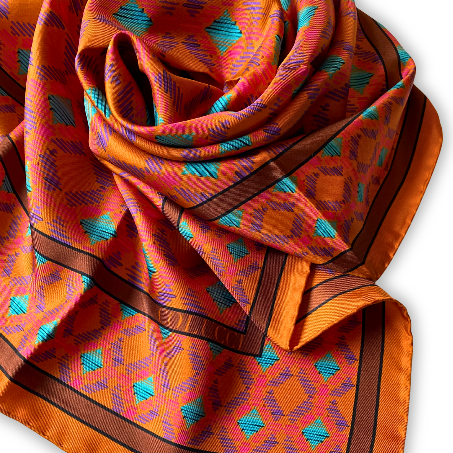 Orange & Brown Sinatra Silk Scarf