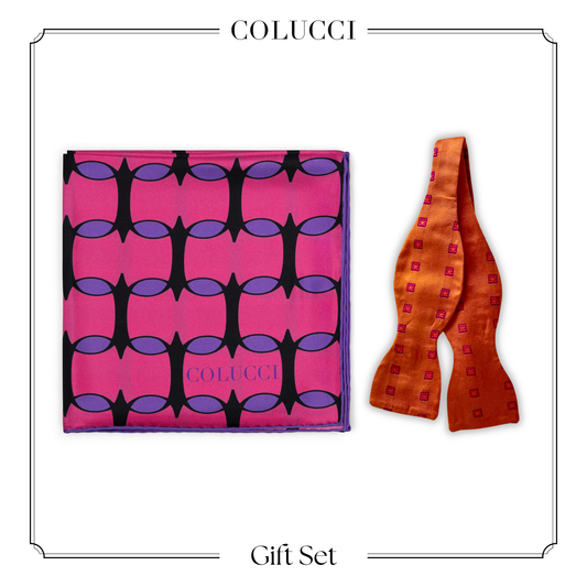 Pink Scarf & Bow Tie Gift Set