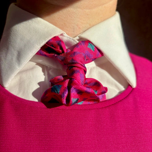 Fuchsia & Teal Sinatra Silk Twilly